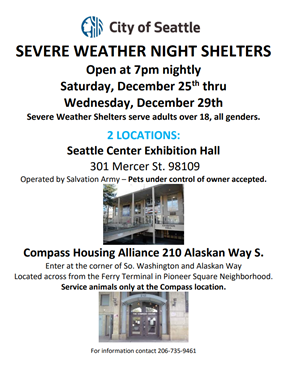 List of Severe Weather Night Shelters
