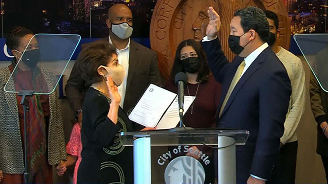 Bruce Harrell sworn in as mayor of Seattle