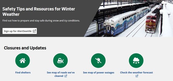 City of Seattle's winter weather resource webpage