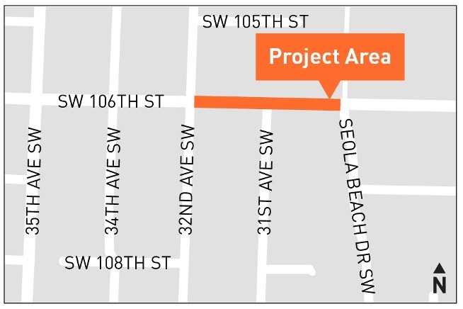 SW 106th st. project area graphic