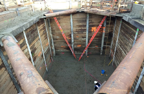 Diversion structure excavation at the Queen Anne project site. 