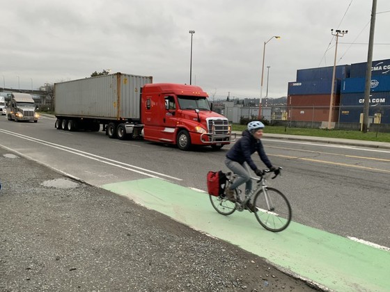 Biking on East Marginal Way S