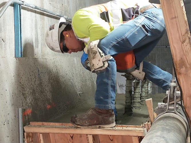 Pouring concrete