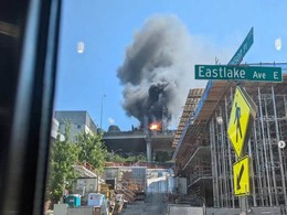 Hazmat fire on southbound I-5 near Lakeview and Mercer Street exits