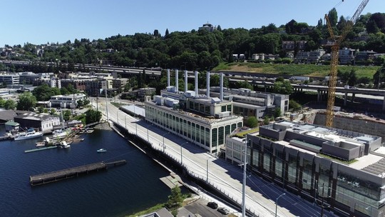Fairview Ave N Bridge viewed from above.