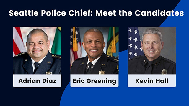A photo mashup of candidates for Seattle Police Chief