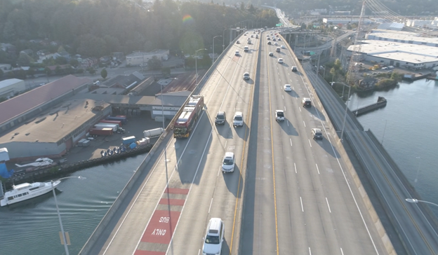 People driving on the West Seattle Bridge again after it reopened last month