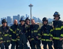 Firefighters train on an acquired structure in the Queen Anne neighborhood.