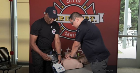 Medic 2 CPR instructor, Johnny Bell, teaches hands-only CPR