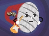 Logo of MudHoney Tunnel Boring Maching Holding a Guitar
