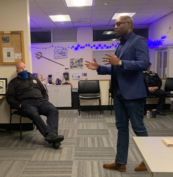 Image of Director Betts speaking at North Precinct