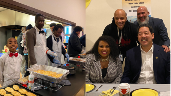 Kingmakers students host breakfast for teachers, City partners, and community members. 
