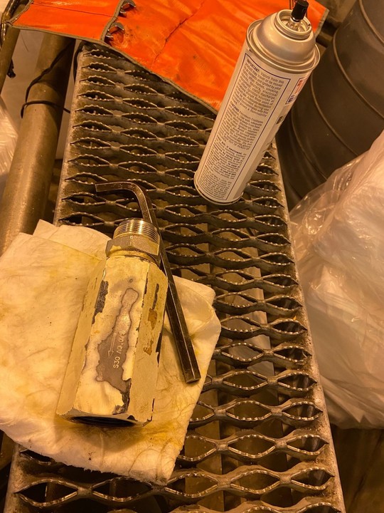 An HPU valve we removed from the bridge as part of our repair work. Photo credit: SDOT.