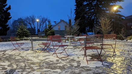 Photo of icy streets in Seattle neighborhood