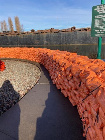 112 Super Sacs that each contain 100 large sandbags that weigh 35lbs each. 