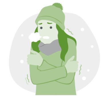 Winter weather -image of person shivering