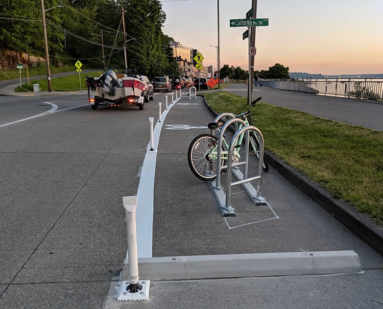 Bike parking on Harbor Ave SW