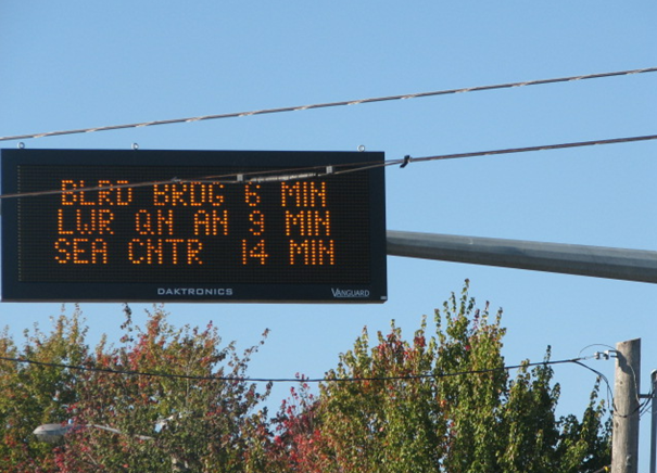 Dynamic message sign on Holman Rd.
