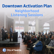 Downtown Activation Plan neighborhood listening sessions flyer