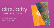 Circularity 23 conference purple graphic flyer
