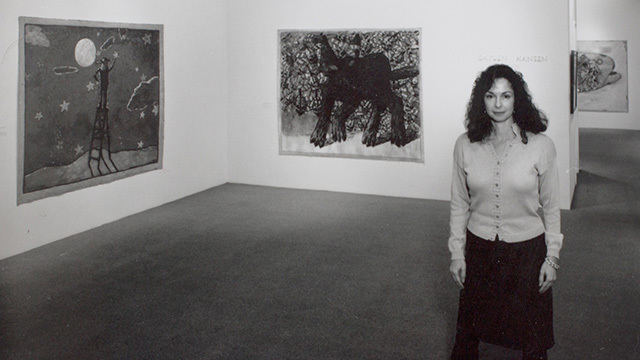 Linda Hodges in her art gallery