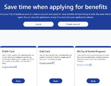 graphic of portal that reads Save time when apply for benefits