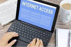 photo of laptop with the words internet access