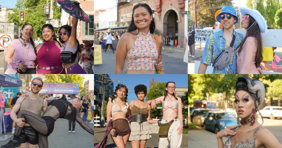 A collage of Block Party fashion photos