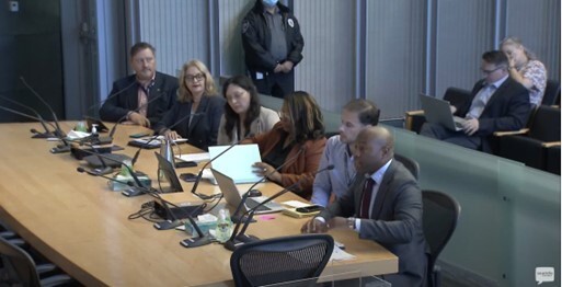 Director Gino Betts, Jr. and Dr. Justin Piccorelli presenting at City Council Chambers 