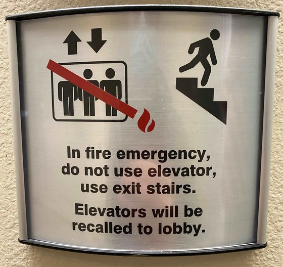 building stairwell sign