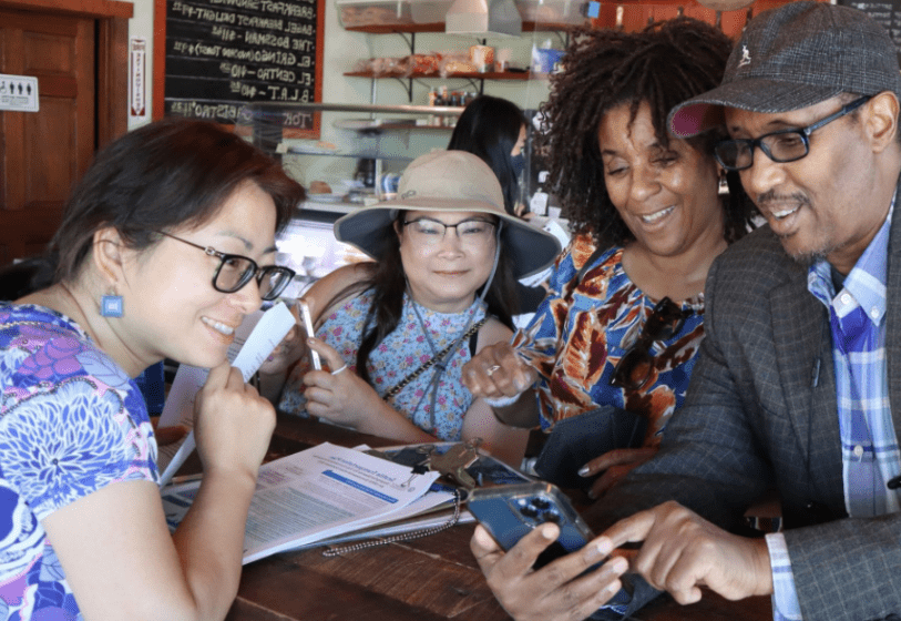 People providing feedback on the Seattle Transportation Plan