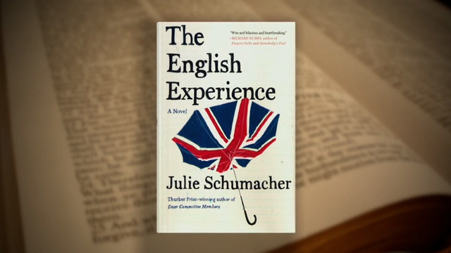 Cover of book titled "The English Experience" with Union Jack umbrella