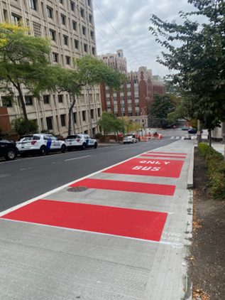 New bus-only lane on Spring Street