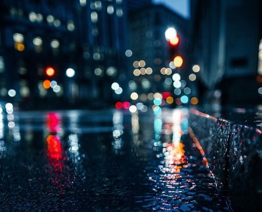 Street rain scene