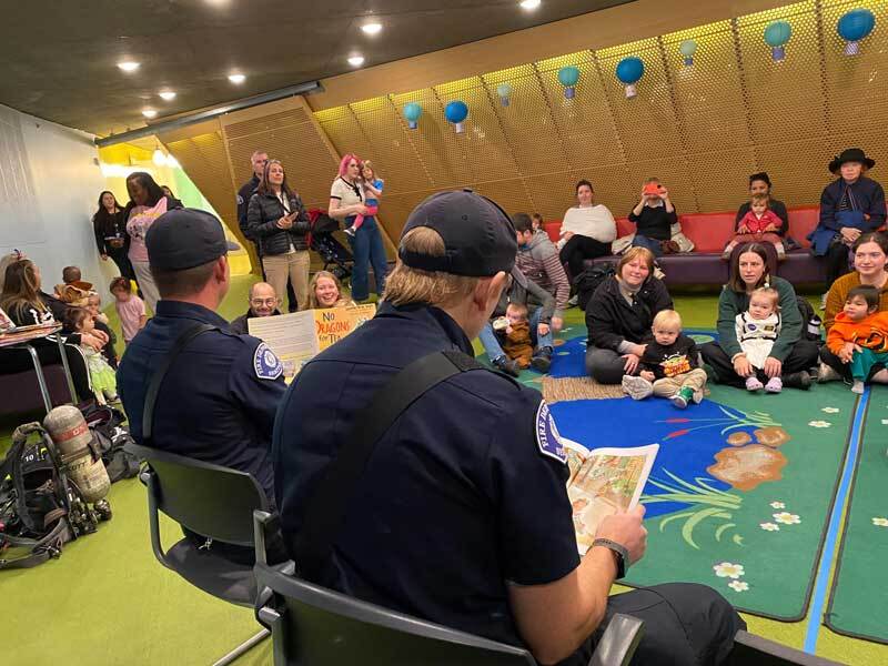 Firefighter story time at Seattle Central Library