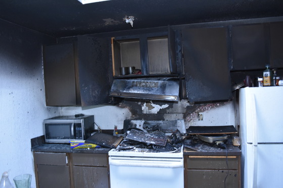 kitchen fire caused by unattended cooking