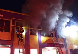 Fire in a dog boarding facility in the 600 block of South Industrial Way