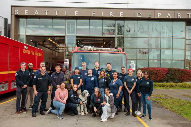 Group photo of the staff that worked the Fire Safety Fair at Station 30
