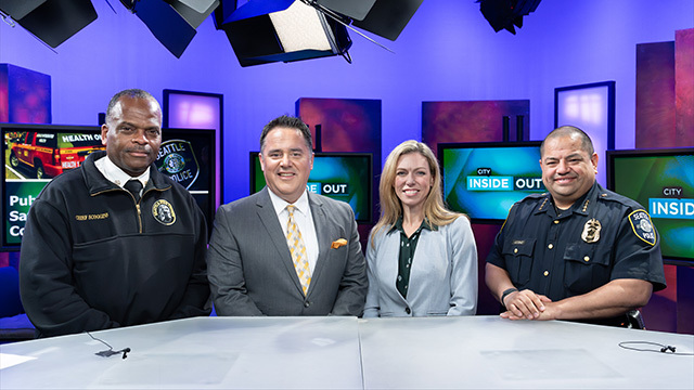 The public safety chiefs with City Inside/Out host Brian Callanan