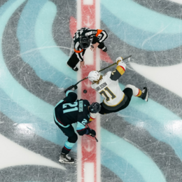 Kraken player faces off opponent by ref