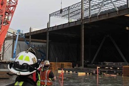 Rope rescue at East Marginal Way Southwest and South Nevada Street