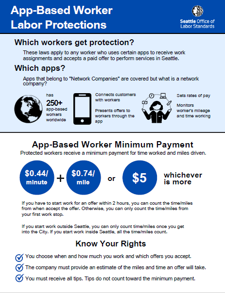 Labor Protections for App-Based Worker Legislation flier 