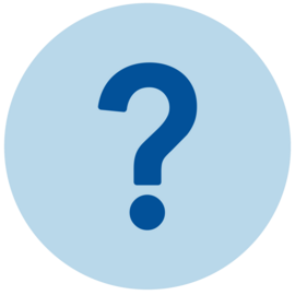 Graphic illustration of a blue question mark with a light blue background.