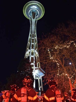 Fire response to the top of the Space Needle