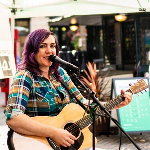 busker in pioneer square