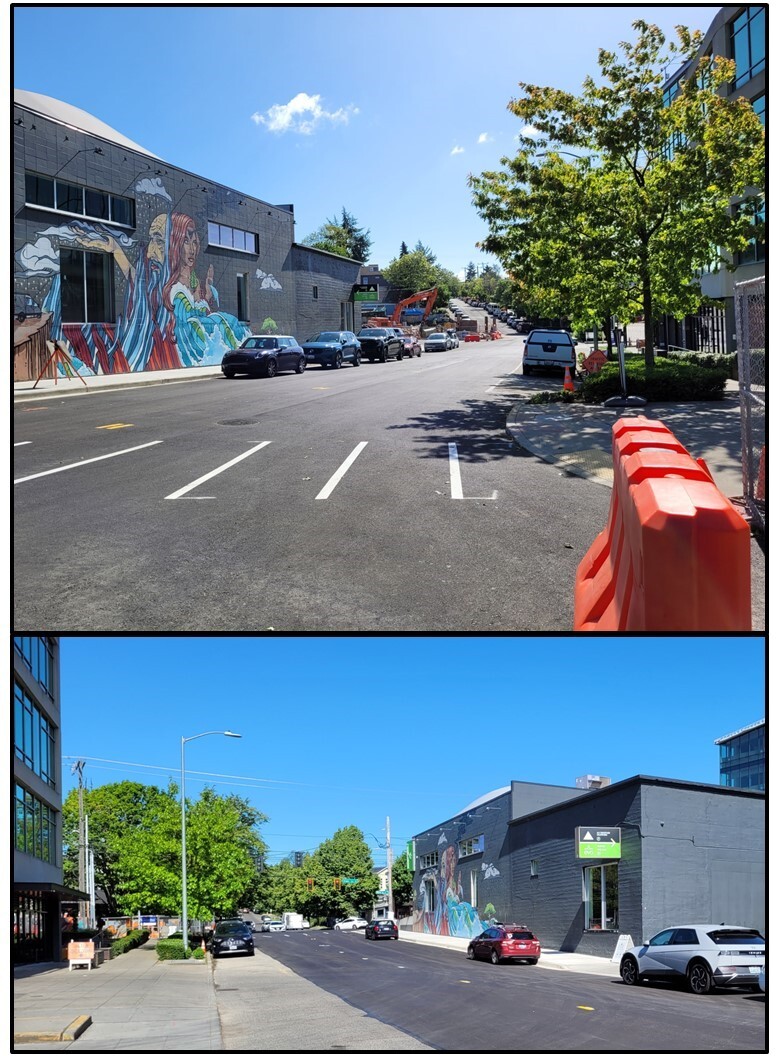 The open and newly paved section of N 35th St in Wallingford.