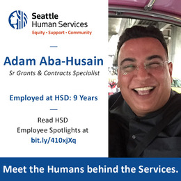 Meet Adam Aba-Husain, a dedicated public servant in HSD’s Aging and Disability Services (ADS) Grants and Contracts Unit. 