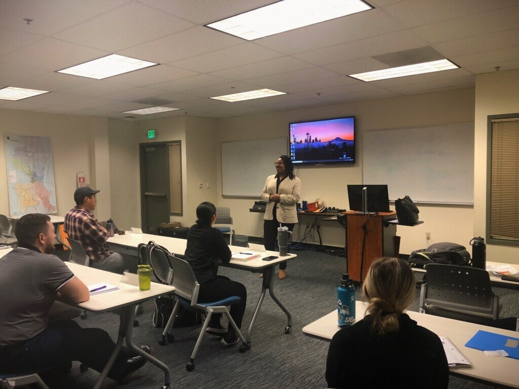 OPA speaks with SPD recruits at the Seattle Police Department's “Before the Badge” training on June 27, 2024. 