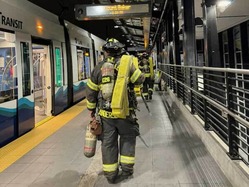 Training at the Sound Transit Light Rail platform