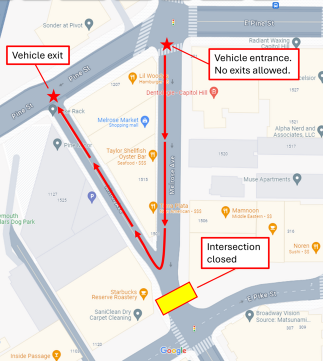 Melrose crosswalk  installation detour